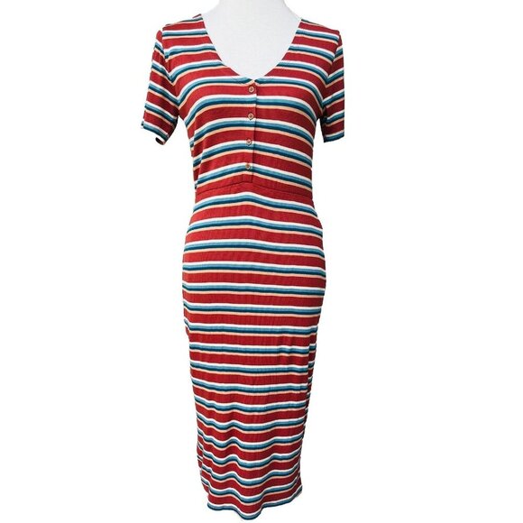 Roxy Women's Bring It On Short Sleeve Ribbed Dress Size M ARJKD03195 - Picture 1 of 14